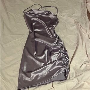 Elegant Purple Satin Dress